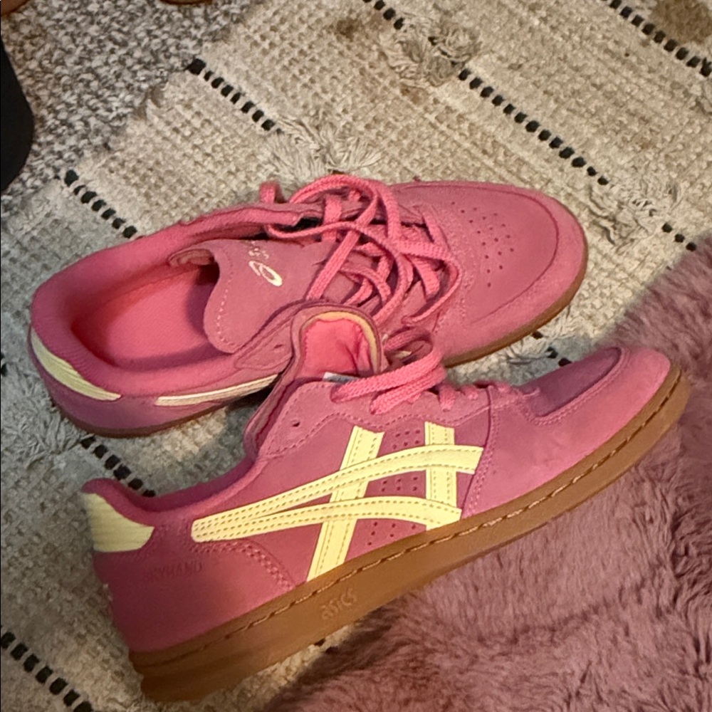 ASICS women’s Sneakers in Pink and Yellow
